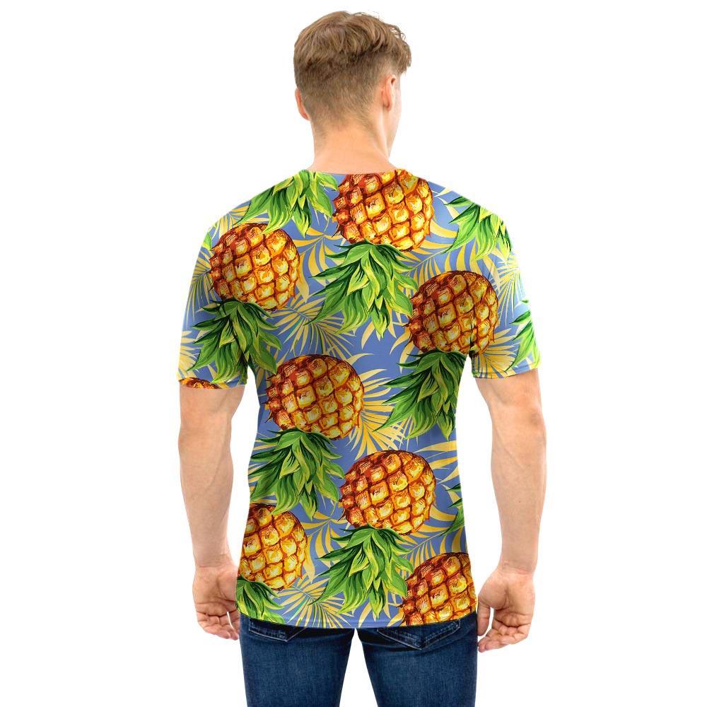 Yellow Pineapple Hawaiian Print Men T Shirt-grizzshop