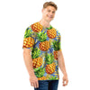 Yellow Pineapple Hawaiian Print Men T Shirt-grizzshop