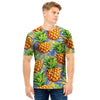 Yellow Pineapple Hawaiian Print Men T Shirt-grizzshop