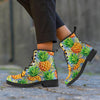 Yellow Pineapple Hawaiian Print Men's Boots-grizzshop