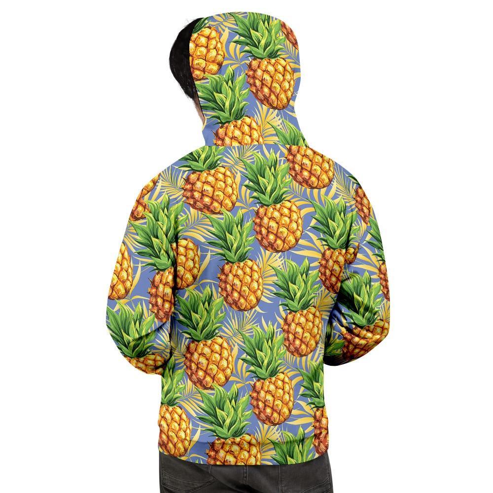 Yellow Pineapple Hawaiian Print Men's Hoodie-grizzshop