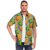 Yellow Pineapple Hawaiian Print Men's Short Sleeve Shirt-grizzshop