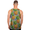 Yellow Pineapple Hawaiian Print Men's Tank Tops-grizzshop