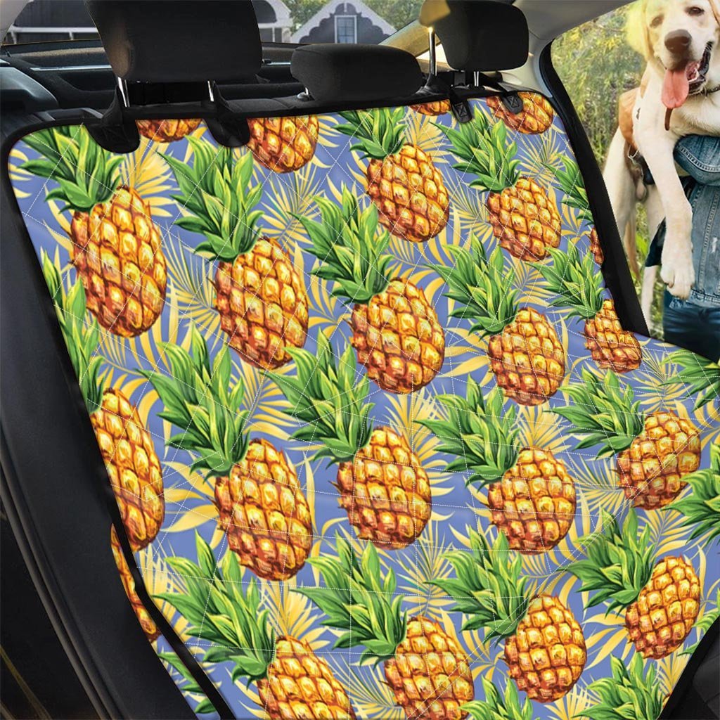 Yellow Pineapple Hawaiian Print Pet Car Seat Cover-grizzshop