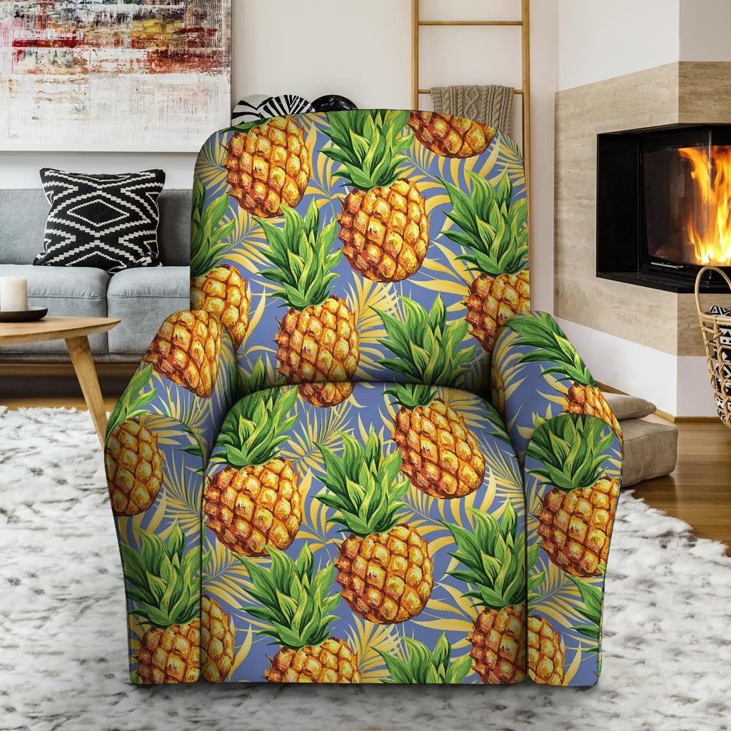 Yellow Pineapple Hawaiian Print Recliner Cover-grizzshop