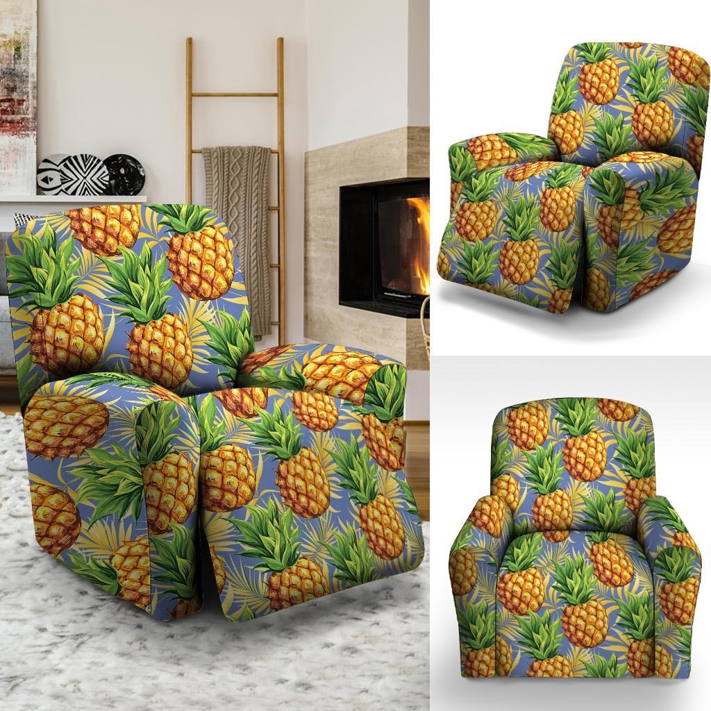 Yellow Pineapple Hawaiian Print Recliner Cover-grizzshop