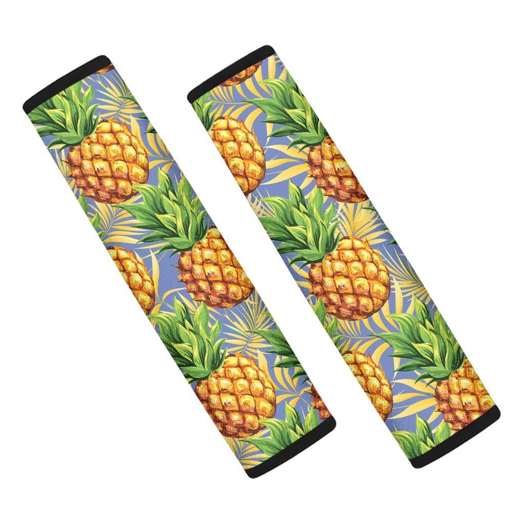 Yellow Pineapple Hawaiian Print Seat Belt Cover-grizzshop