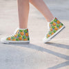 Yellow Pineapple Hawaiian Print Women's High Top Shoes-grizzshop