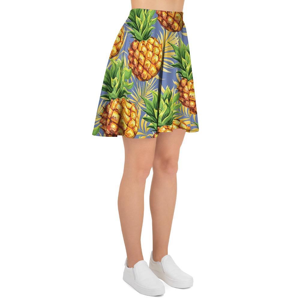 Yellow Pineapple Hawaiian Print Women's Skirt-grizzshop