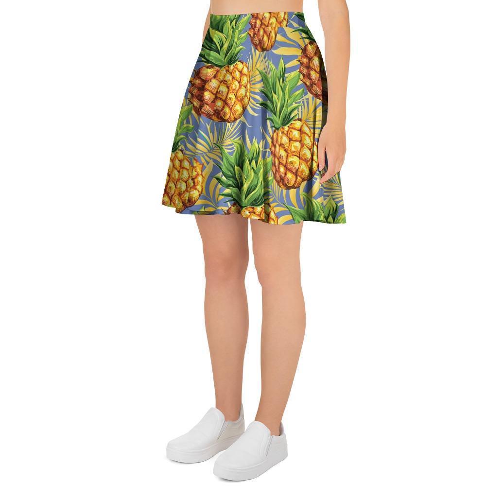 Yellow Pineapple Hawaiian Print Women's Skirt-grizzshop