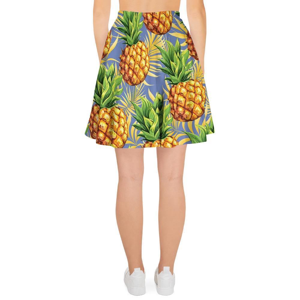 Yellow Pineapple Hawaiian Print Women's Skirt-grizzshop