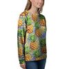 Yellow Pineapple Hawaiian Print Women's Sweatshirt-grizzshop