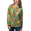 Yellow Pineapple Hawaiian Print Women's Sweatshirt-grizzshop