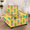 Yellow Pineapple Print Armchair Cover-grizzshop