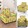 Yellow Pineapple Print Armchair Cover-grizzshop