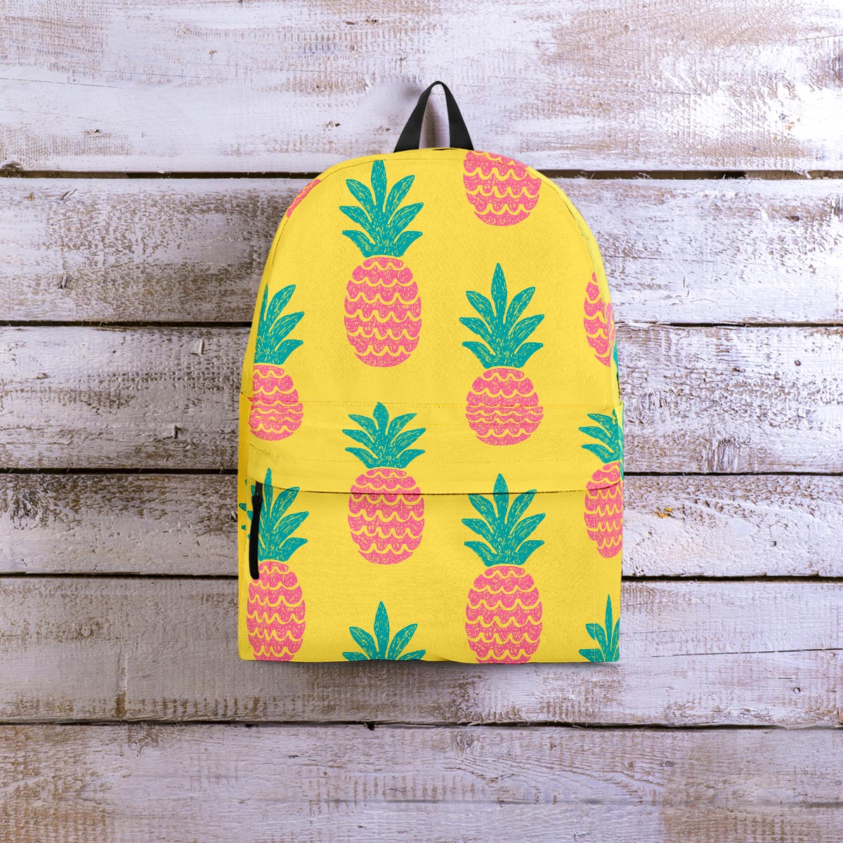 Yellow Pineapple Print Backpack-grizzshop
