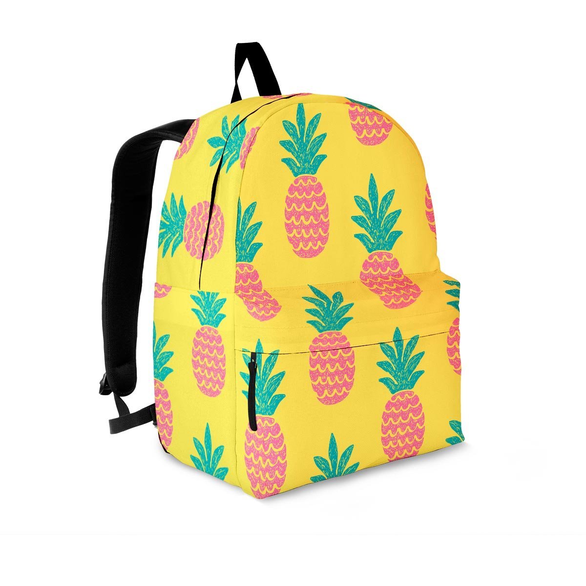 Yellow Pineapple Print Backpack-grizzshop