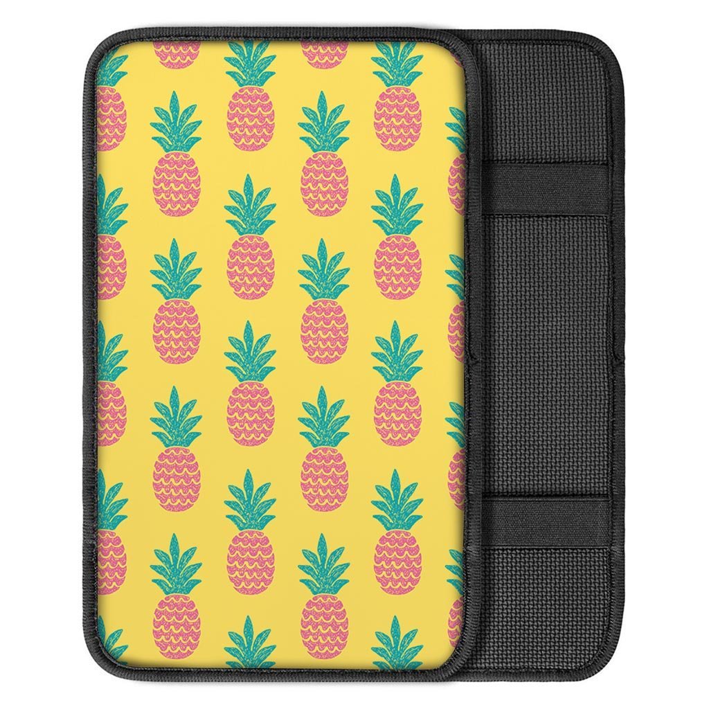 Yellow Pineapple Print Car Console Cover-grizzshop