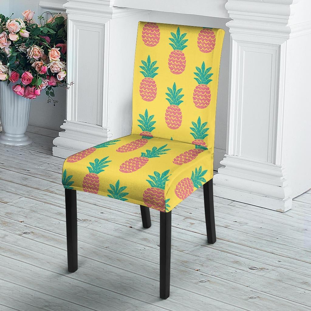 Yellow Pineapple Print Chair Cover-grizzshop