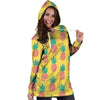 Yellow Pineapple Print Hoodie Dress-grizzshop