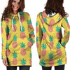 Yellow Pineapple Print Hoodie Dress-grizzshop