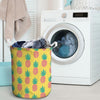 Yellow Pineapple Print Laundry Basket-grizzshop