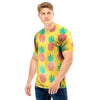 Yellow Pineapple Print Men T Shirt-grizzshop