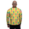 Yellow Pineapple Print Men's Bomber Jacket-grizzshop