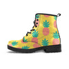 Yellow Pineapple Print Men's Boots-grizzshop