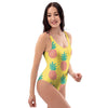 Yellow Pineapple Print One Piece Swimsuite-grizzshop