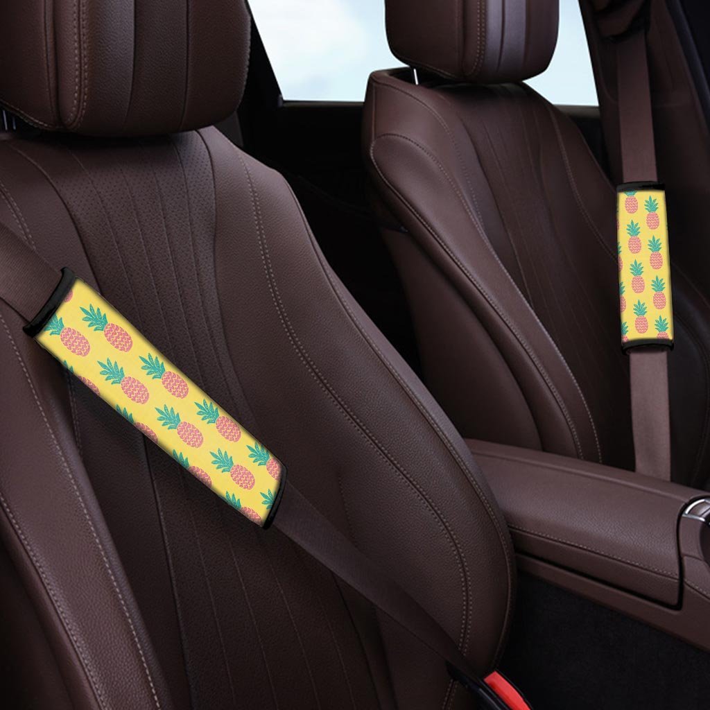 Yellow Pineapple Print Seat Belt Cover-grizzshop