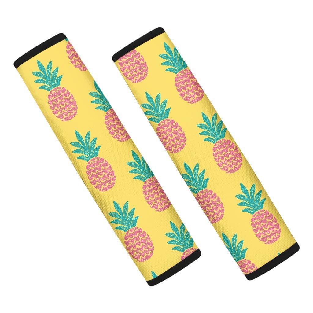 Yellow Pineapple Print Seat Belt Cover-grizzshop