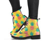 Yellow Pineapple Print Women's Boots-grizzshop