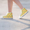 Yellow Pineapple Print Women's High Top Shoes-grizzshop