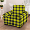 Yellow Plaid Armchair Cover-grizzshop