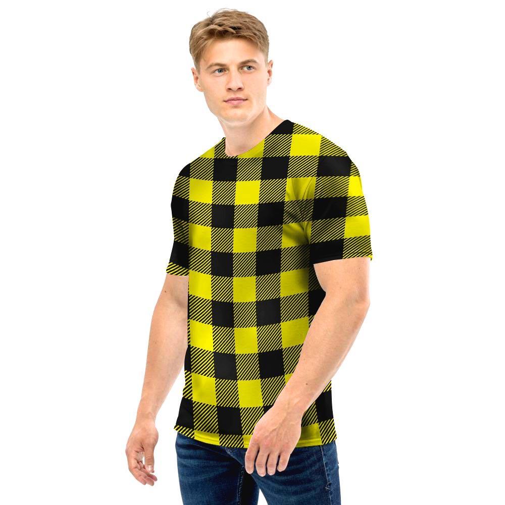 Yellow Plaid Men T Shirt-grizzshop