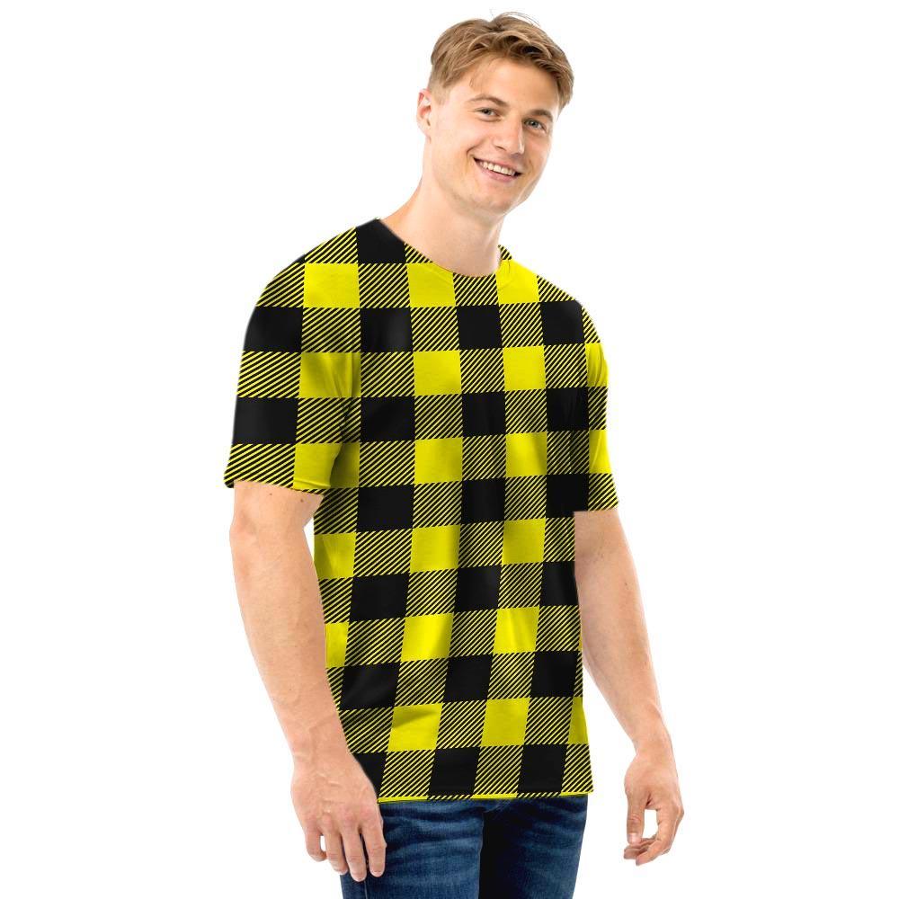 Yellow Plaid Men T Shirt-grizzshop