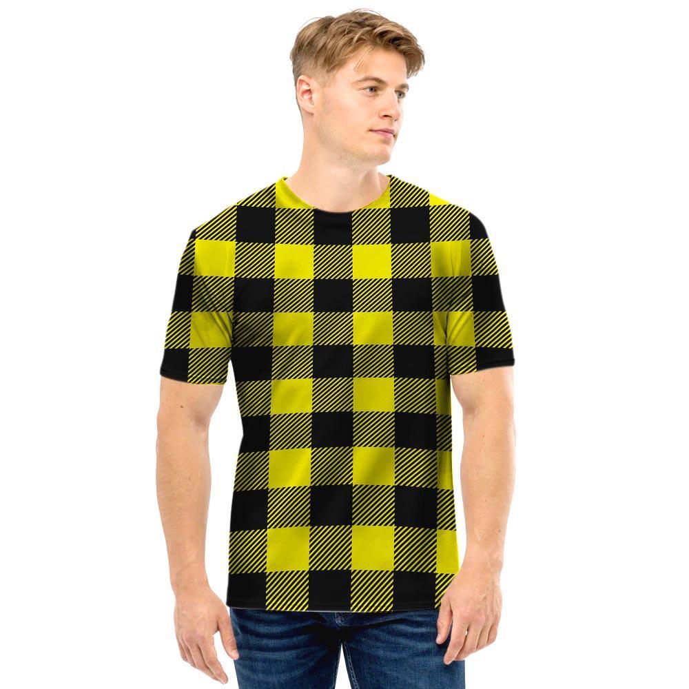 Yellow Plaid Men T Shirt-grizzshop