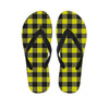 Yellow Plaid Men's Flip Flops-grizzshop