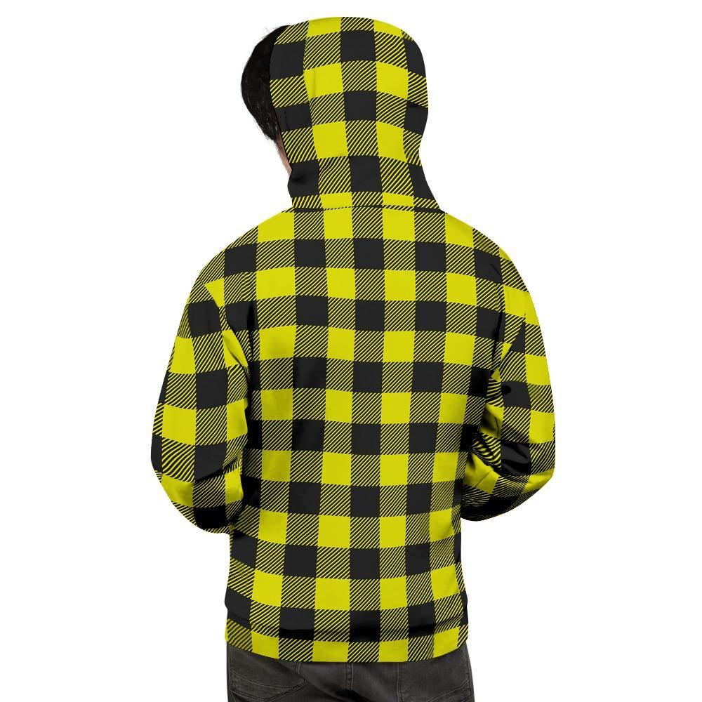 Yellow Plaid Men's Hoodie-grizzshop