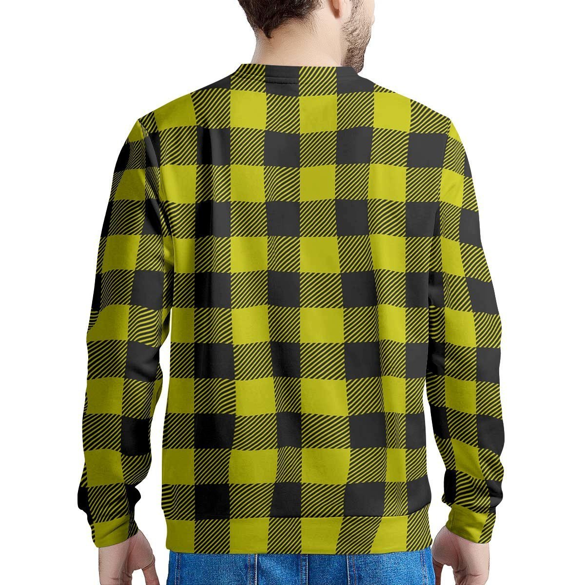 Yellow Plaid Men's Sweatshirt-grizzshop