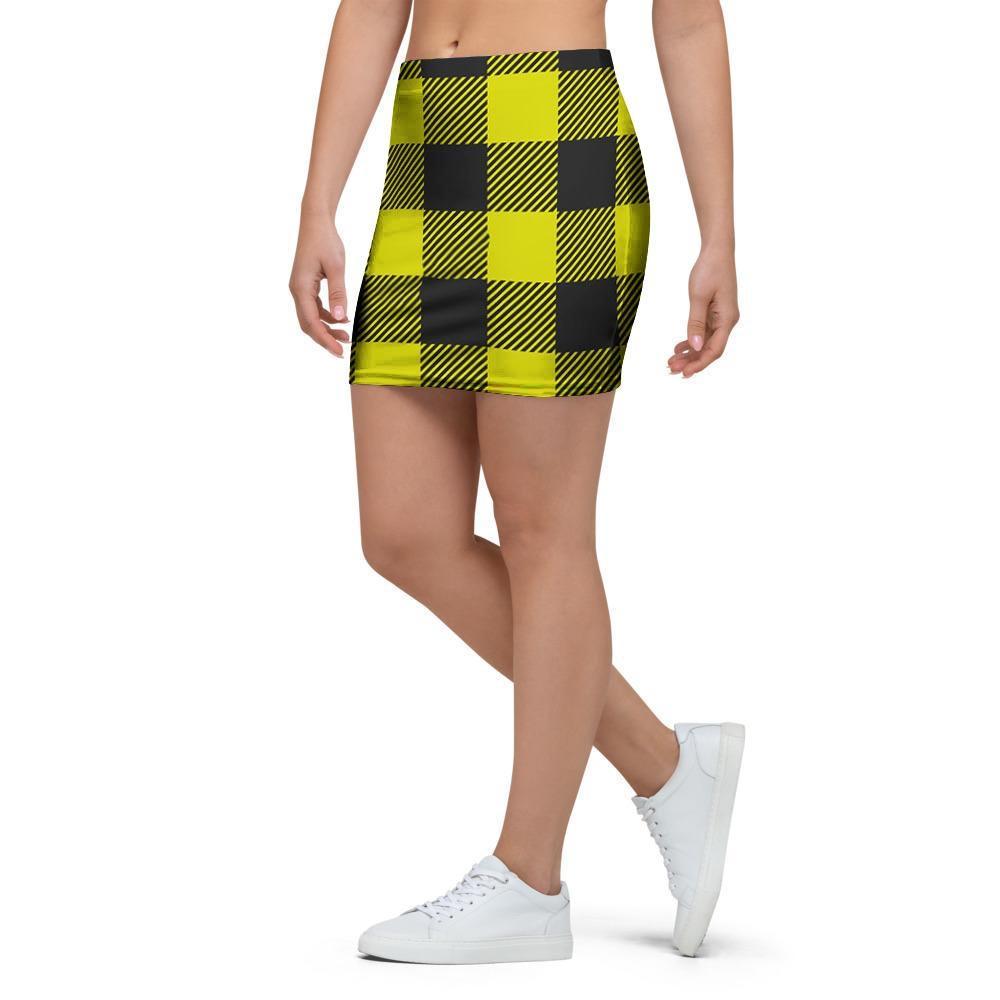 Yellow Plaid Mini Skirt-grizzshop