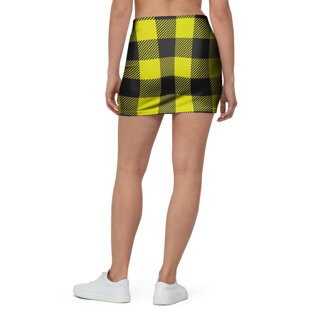 Yellow Plaid Mini Skirt-grizzshop