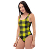Yellow Plaid One Piece Swimsuite-grizzshop