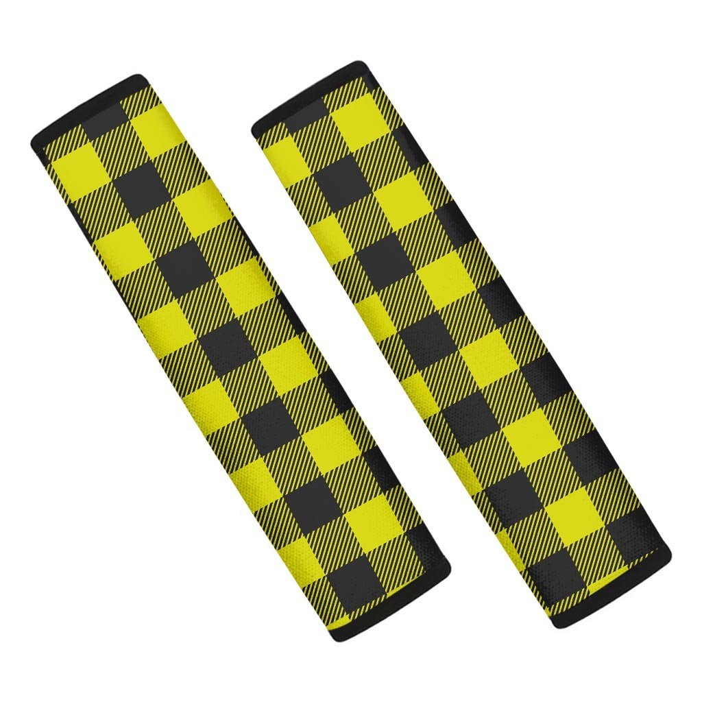 Yellow Plaid Seat Belt Cover-grizzshop