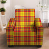 Yellow Plaid Tartan Armchair Cover-grizzshop