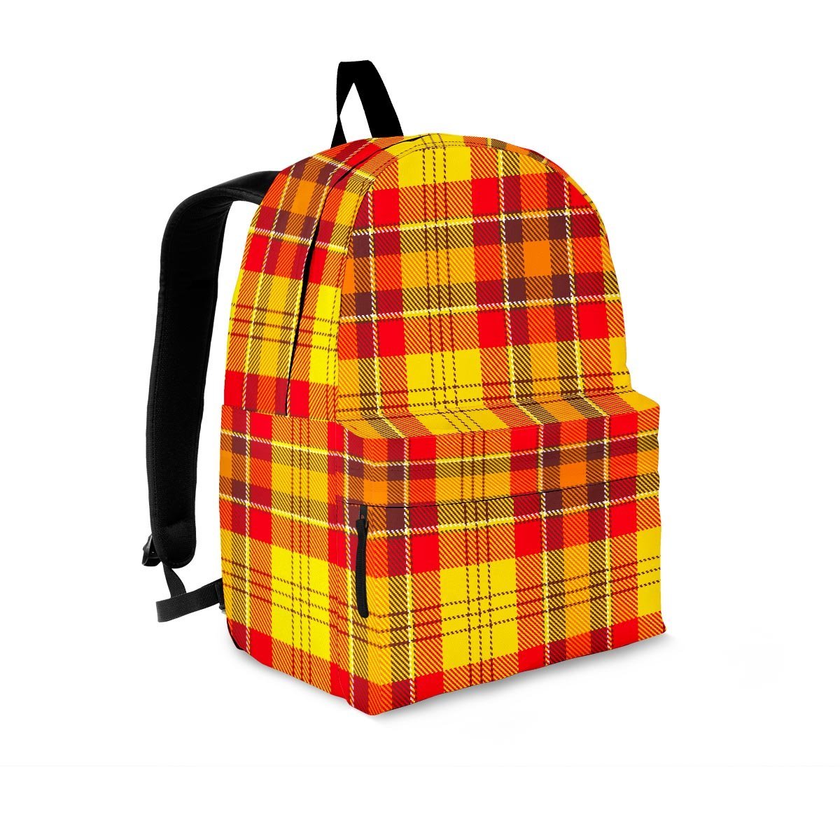 Yellow Plaid Tartan Backpack-grizzshop
