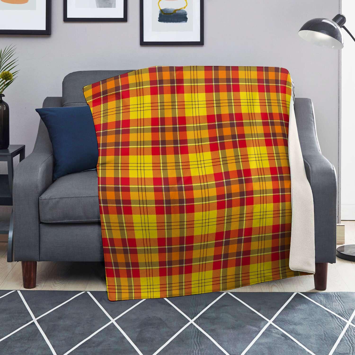 Yellow Plaid Tartan Blanket-grizzshop