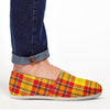 Yellow Plaid Tartan Canvas Shoes-grizzshop