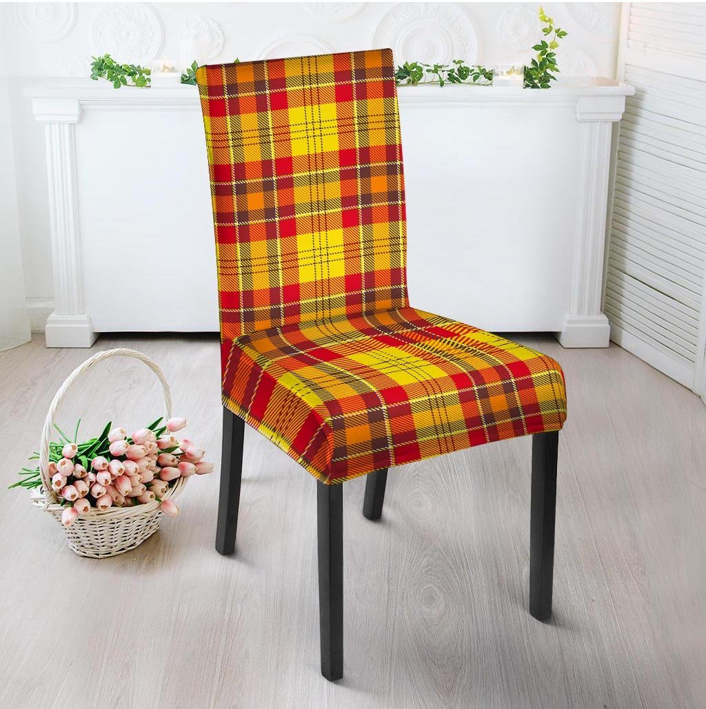 Yellow Plaid Tartan Chair Cover-grizzshop